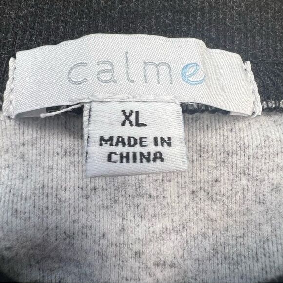 Calme by Johnny Was Mock-Neck Cozy Sweatshirt Womens XL Black Gray Pullover Top - Picture 6 of 7